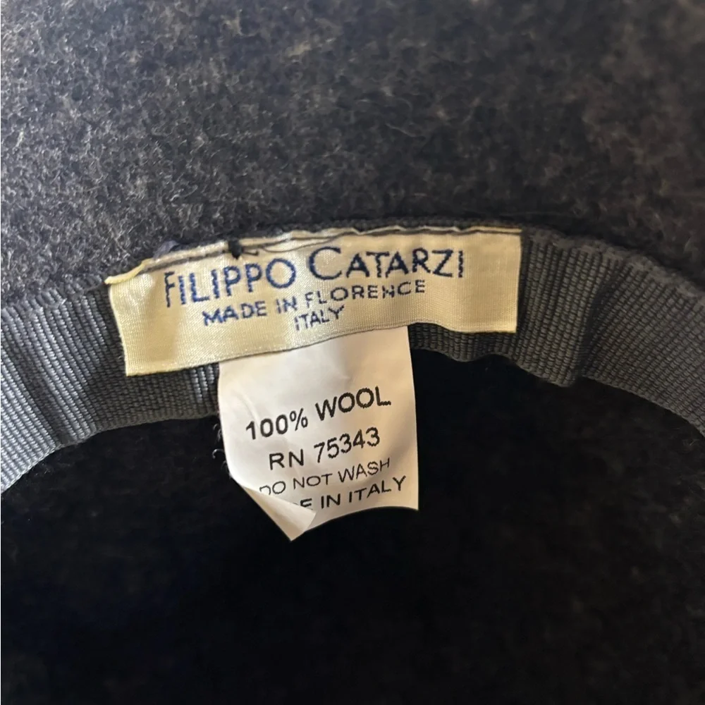 Filippo Catarzi Bucket Hat Winter 100% Wool Gray Black
